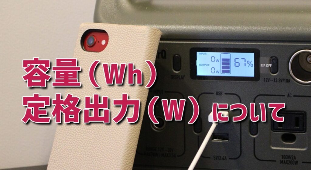 容量(Wh)・定格出力(W)について防災士が解説。