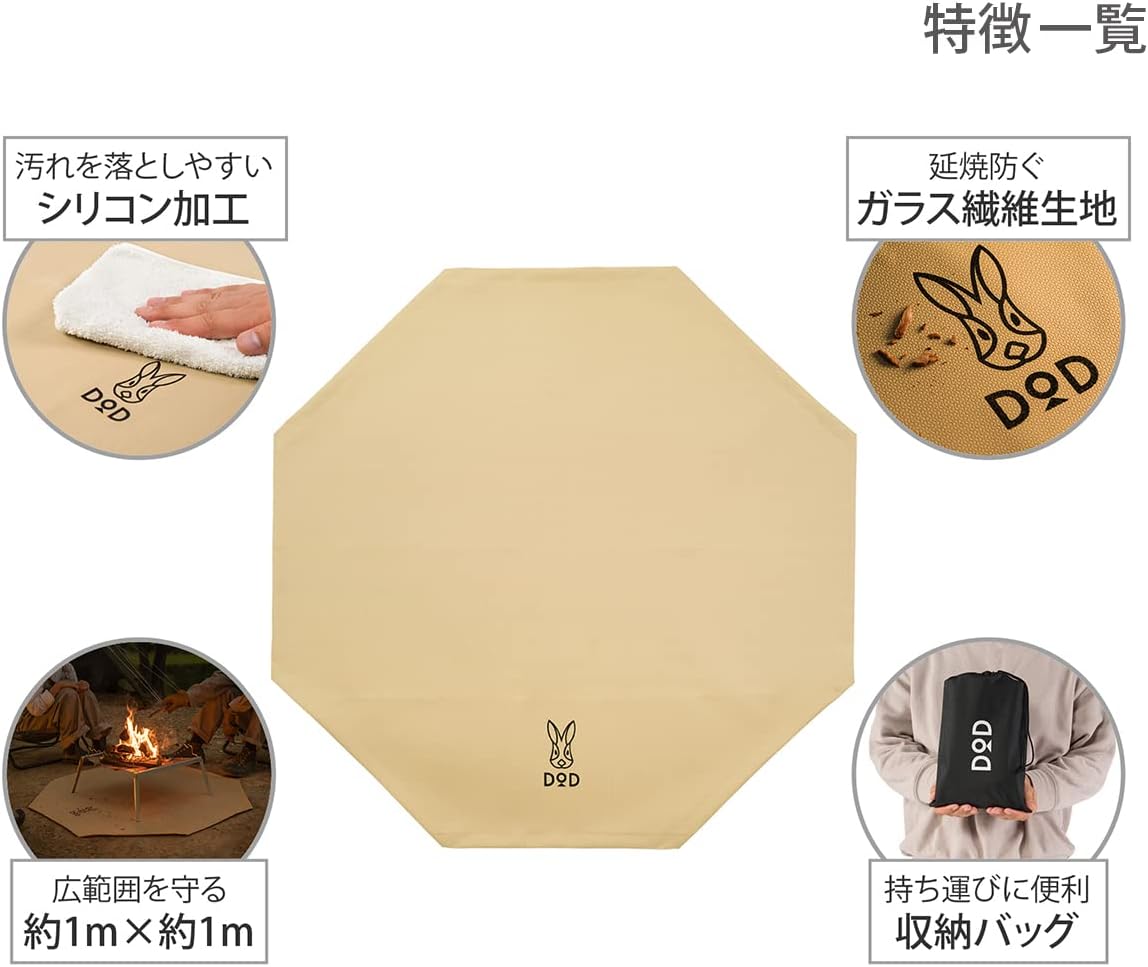 DODのタキビバビデブーMの生地には、両面シリコン加工が施されている。