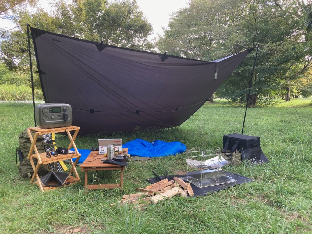 ZENCamps焚き火専用シート95×60㎝のキャンプレイアウト