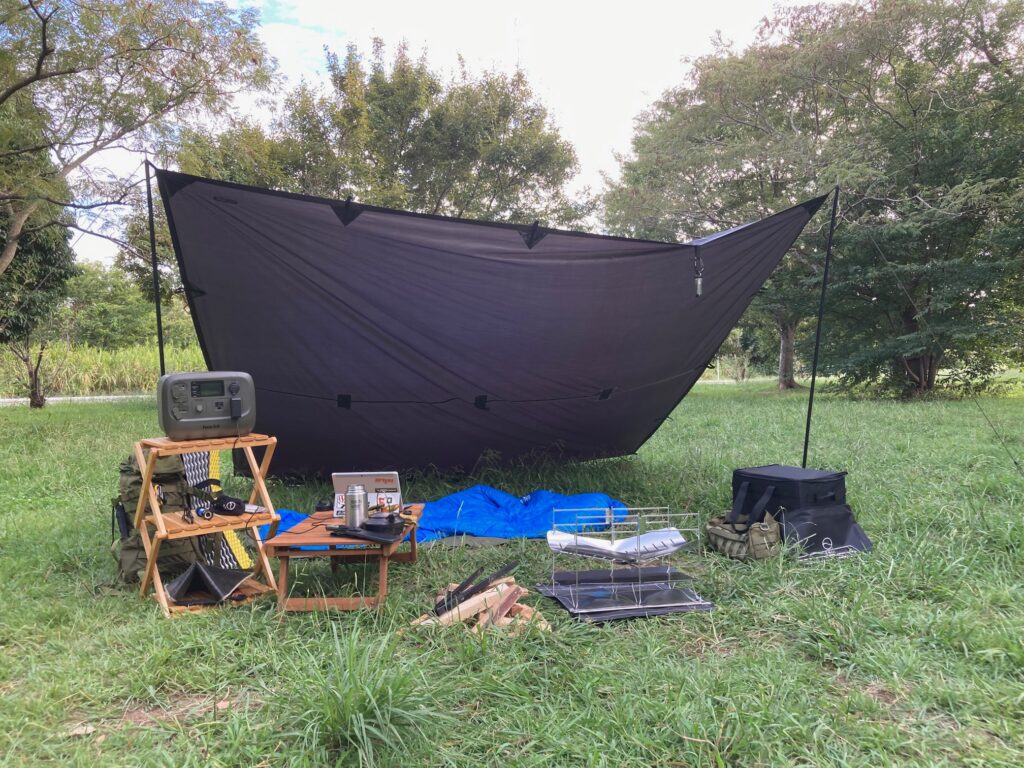 ZENCamps焚き火専用シート50×50㎝のキャンプレイアウト