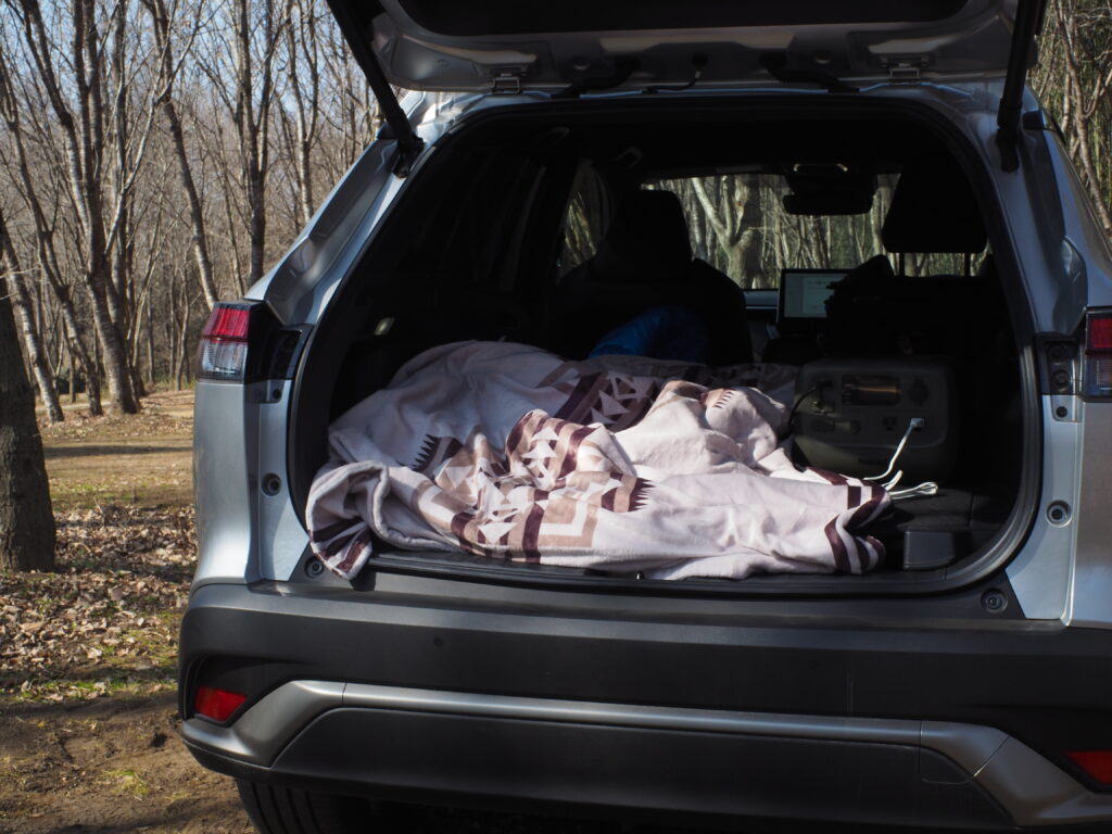 車中泊でポータブル電源をつかっている